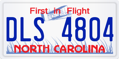 NC license plate DLS4804