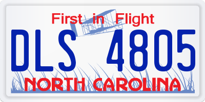 NC license plate DLS4805