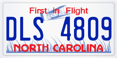 NC license plate DLS4809
