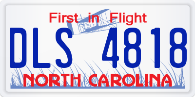 NC license plate DLS4818