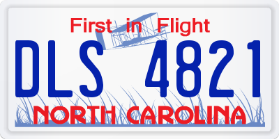 NC license plate DLS4821