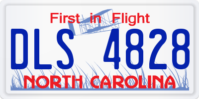 NC license plate DLS4828