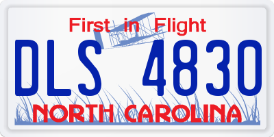 NC license plate DLS4830