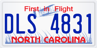 NC license plate DLS4831