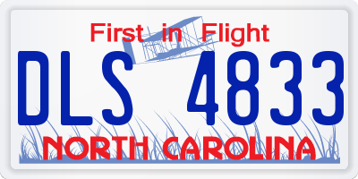 NC license plate DLS4833