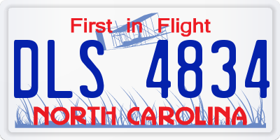 NC license plate DLS4834