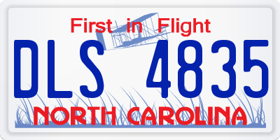 NC license plate DLS4835
