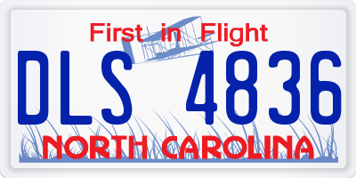 NC license plate DLS4836