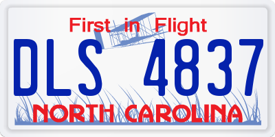NC license plate DLS4837