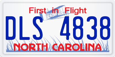 NC license plate DLS4838