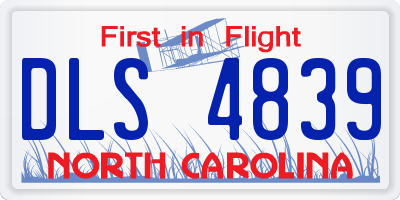 NC license plate DLS4839