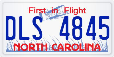 NC license plate DLS4845