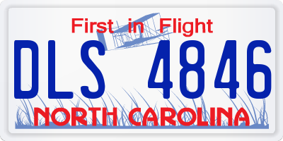NC license plate DLS4846