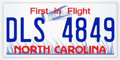 NC license plate DLS4849