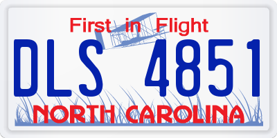 NC license plate DLS4851