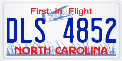 NC license plate DLS4852