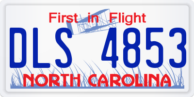 NC license plate DLS4853