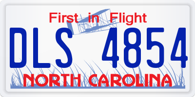 NC license plate DLS4854