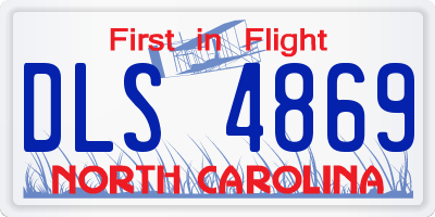 NC license plate DLS4869