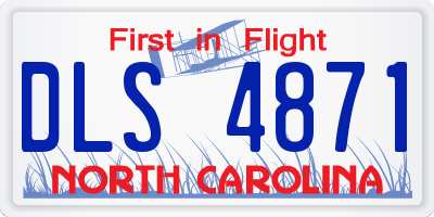 NC license plate DLS4871