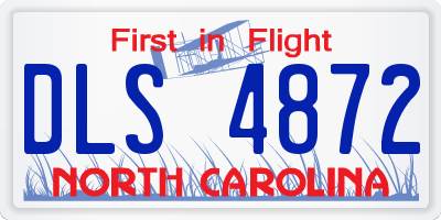 NC license plate DLS4872