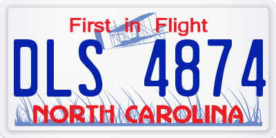 NC license plate DLS4874