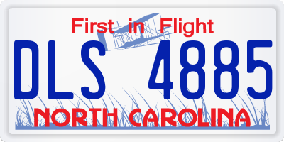 NC license plate DLS4885