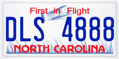 NC license plate DLS4888