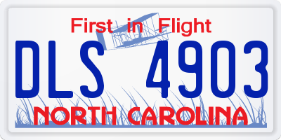 NC license plate DLS4903