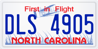 NC license plate DLS4905