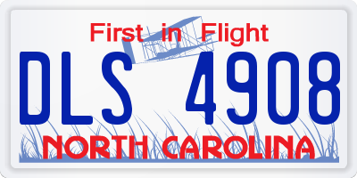 NC license plate DLS4908