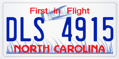 NC license plate DLS4915