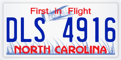NC license plate DLS4916