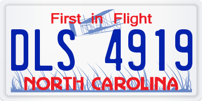 NC license plate DLS4919
