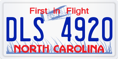 NC license plate DLS4920