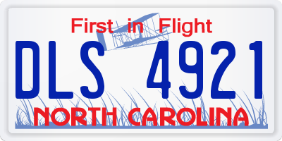 NC license plate DLS4921