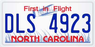 NC license plate DLS4923