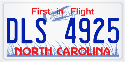 NC license plate DLS4925