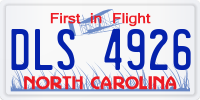 NC license plate DLS4926