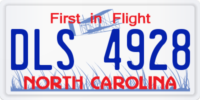 NC license plate DLS4928