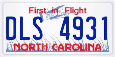 NC license plate DLS4931