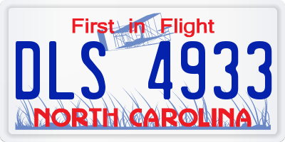 NC license plate DLS4933