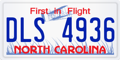NC license plate DLS4936