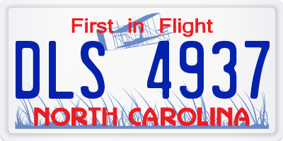 NC license plate DLS4937