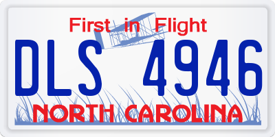 NC license plate DLS4946