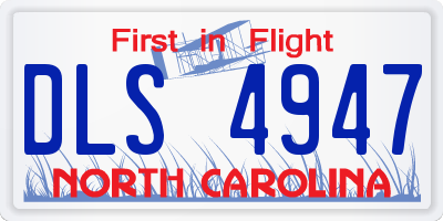 NC license plate DLS4947