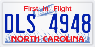 NC license plate DLS4948