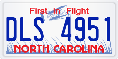 NC license plate DLS4951