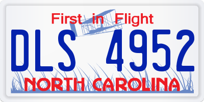 NC license plate DLS4952
