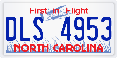 NC license plate DLS4953
